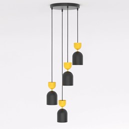 Lampa Wisząca GAUDI 4PREM Czarny/Pomarańczowy