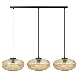 Lampa Wisząca DROP K-5675 Czarny/Bursztynowy