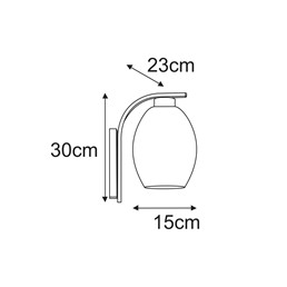 Kinkiet BALBO K-5723 Dymiony/Czarny
