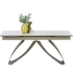 Stół Rozkładany HILARIO (180-260)x90 Jasny Trawertyn/Kaszmirowy