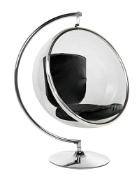 Fotel BUBBLE STAND Poduszka Czarna Ekoskóra