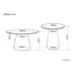 Ława ANGEL Fi45cm Dąb