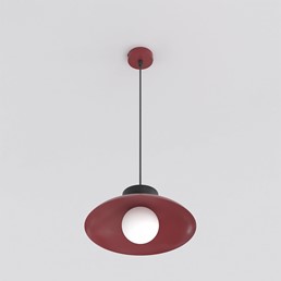 Lampa Wisząca MULAN 1 Burgundowy/Czarny