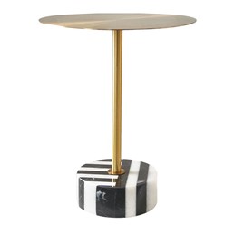 Stolik MODIG M29 fi35cm Czarny/Biały/Złoty