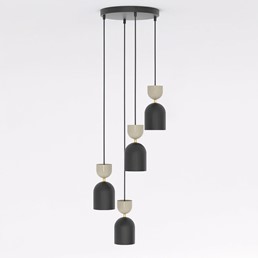 Lampa Wisząca GAUDI 4PREM Czarny/Beżowy