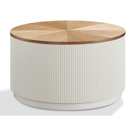 Stolik Kawowy STILIG ST580 Fi80cm Biały/Brązowy