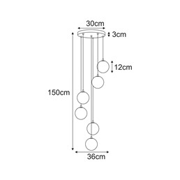 Lampa Wisząca TESORO K-5701 Transparentny/Beż