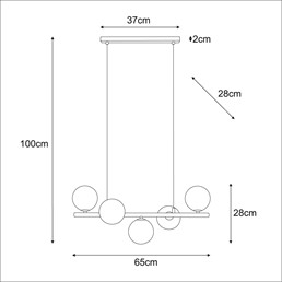 Lampa Wisząca FILO K-5851 Biały/Czarny