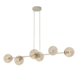 Lampa Wisząca MAGNUS 6 Beżowy/Bursztynowy