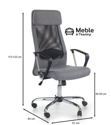 Fotel Pracowniczy ZOOM Tkanina Popielaty