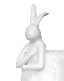 Lampa Stołowa RABBIT FUR 50 cm Biały/Srebrny