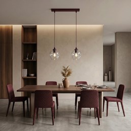 Lampa Wisząca ISTAR 2 Burgundowy/Transparentny