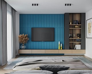 Panel Tapicerowany Ścienny TRINITY 90x10 Turkusowy