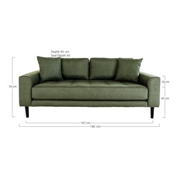 Sofa Trzyosobowa LIDO Zielony/Czarny
