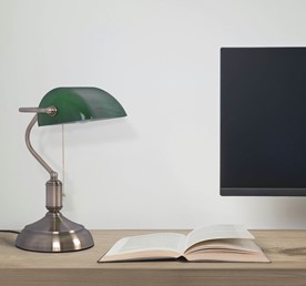 Lampa Biurkowa Bankierka BANK K-MT-207 Zielony/Złoty Antyczny