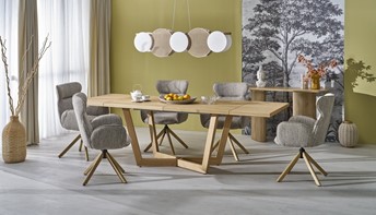 Stół Rozkładany MASSIVE 3 (160-250)x90 cm Dąb Naturalny/Czarny