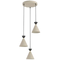 Lampa Wisząca KLEVER 3PREM Beżowy/Czarny