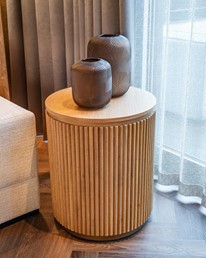 Stolik BELFORT Fi50cm Brązowy