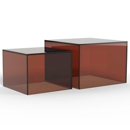 Zestaw 2 Stolików DICE Brązowy