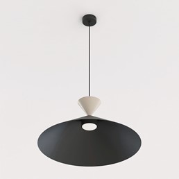 Lampa Wisząca RALF 1L Czarny/Beżowy