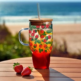 Kubek z Pokrywką i Słomką SOLEO 650 ml Czerwony