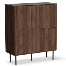 Komoda SOLANO KM-2 Orzech Warmia/Czarny Marmur