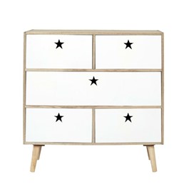 Komoda ETOILE Naturalny/Biały