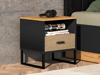 Szafka nocna COLT 08 Dąb Złoty/Czarny