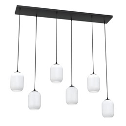 Lampa Wisząca VERDI 6 Czarny/Opal