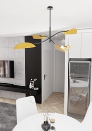 Lampa Sufitowa LOTUS 4 Czarny/Pomarańczowy