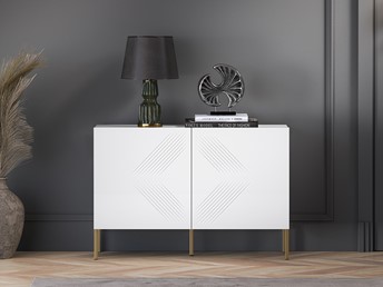 Komoda CLEARING 03 Biały alpejski/Noga Złoty