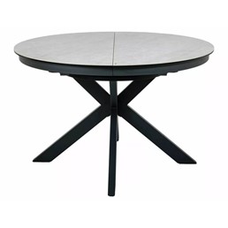 Stół Rozkładany PORTO Ceramic (160-120)x120cm Beż Połysk/Czarny Mat