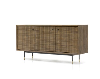 Komoda Maze D01 45x160x80 Czarny/Brązowy