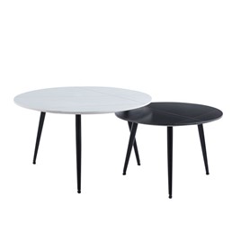 Ława L9-FX (B) 80/60 cm Biały/Czarny