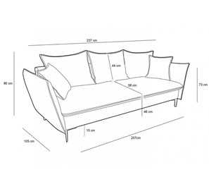 Sofa GEMA Brąz z Funkcją Spania II Grupa Tkanin