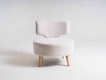 Fotel FLIPPIN BOUCLE Biały/Naturalny