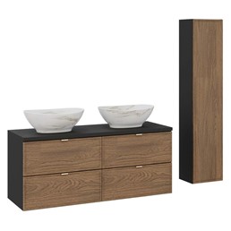 Zestaw Meblowy PATI 120cm Czarny Mat/Dąb Casella