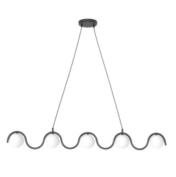 Lampa Wisząca SINUS 5 Czarny/Opal
