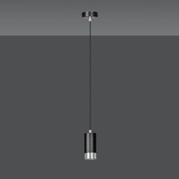 Lampa Wisząca FUMIKO 1 Czarny/Chrom