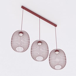 Lampa Wisząca MANTRA 3 Burgundowy