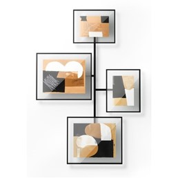 Zestaw 4 Ramek na Zdjęcia FLUTE WALL Czarny