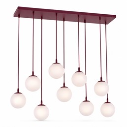 Lampa Wisząca COSMO 9 Burgundowy/Opal