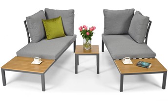 Narożnik Ogrodowy LAGOS z Funkcją Leżanki Szary