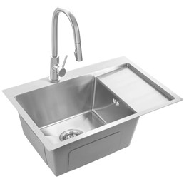 Zlewozmywak Stalowy Fin Nikiel Szczotkowany