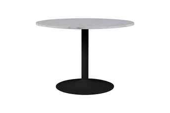 Stół TARIFA fi110 Biały Marmur Czarna Podstawa