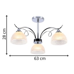 Żyrandol ODYS 3 Biały/Chromowany