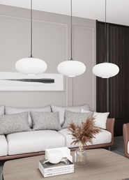 Lampa Wisząca COCO 3 Czarny/Opal
