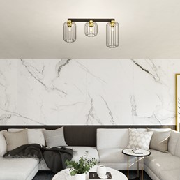 Lampa Sufitowa BARN 3 Czarny/Złoty
