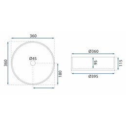 Umywalka Nablatowa SURI Brązowy