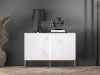 Komoda CLEARING 03 Biały alpejski/Podstawa Złoty